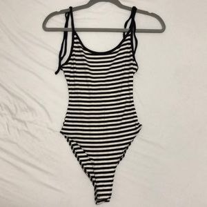 Striped tank bodysuit